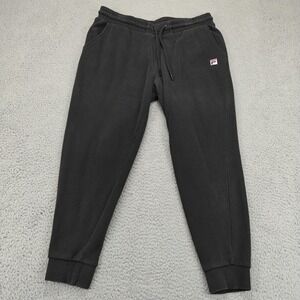 Fila Sweatpants Mens Large Black Joggers‎ Athletic Casual Logo Loungewear Pants